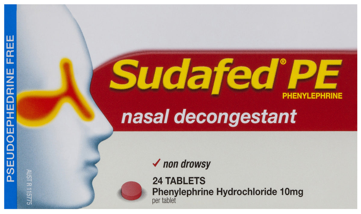 Sudafed PE Nasal Decongestant Tablets 24 Pack