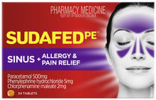 Sudafed PE Sinus + Allergy & Pain Relief Tablets 24 Pack