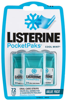 Listerine Pocketpaks Oral Care Strips Cool Mint Value Pack 72