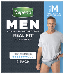 Depend Real Fit Incontinence Underwear Men Medium 8 Pack