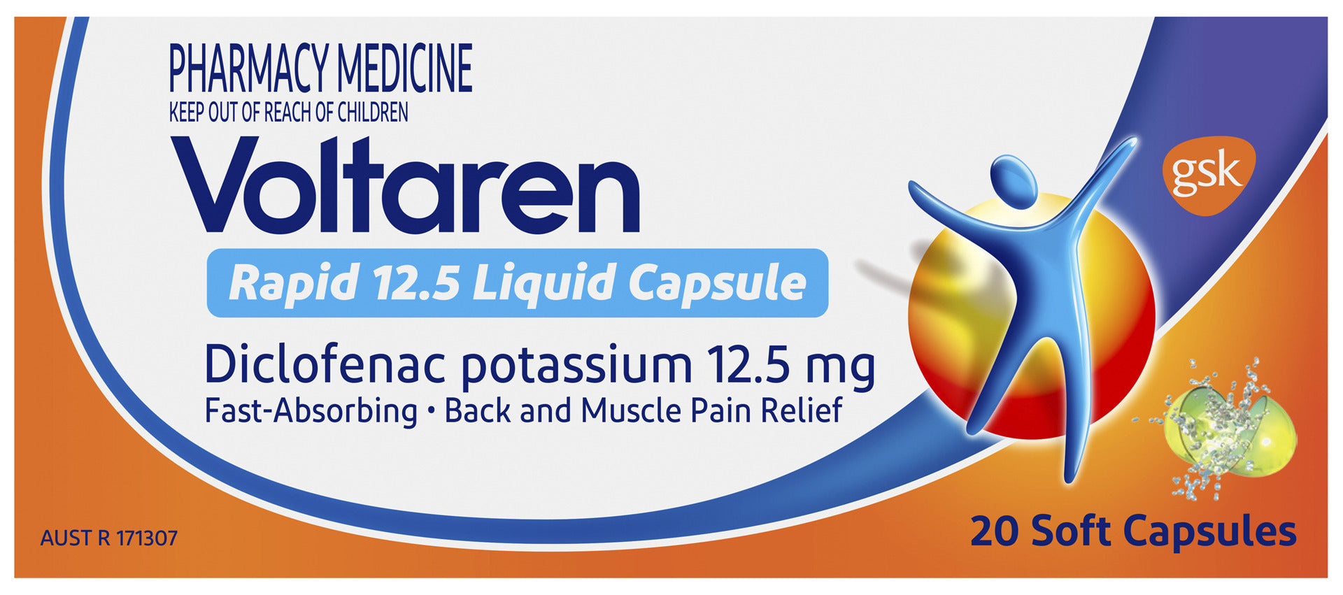 Voltaren Rapid Liquid Capsules 12.5 mg 20 Pack