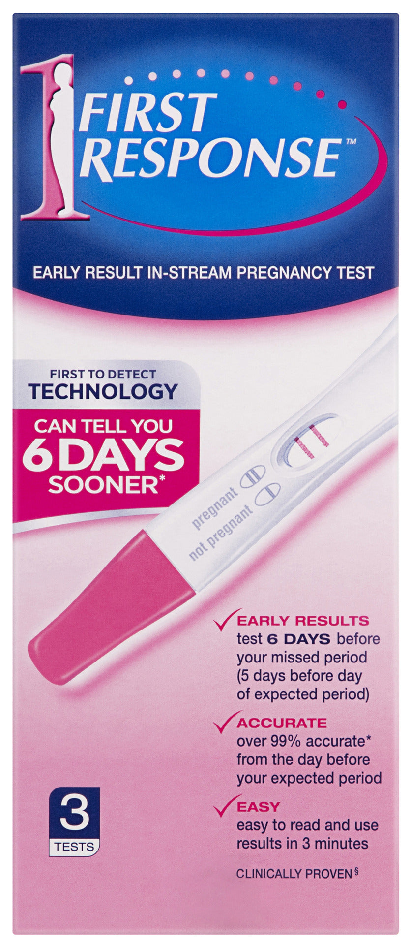 First Response Instream Pregnancy Test 3 Pack