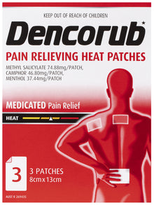 Dencorub Pain Relieving Heat Patches 3 Pack