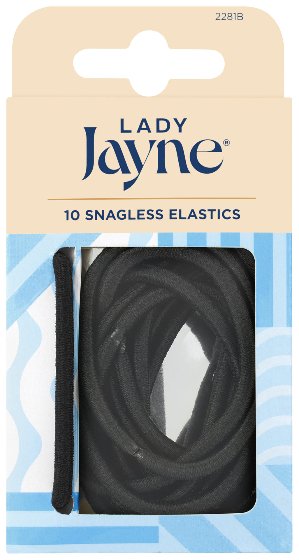 Lady Jayne Black Snagless Thick Elastics - Pk10