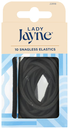 Lady Jayne Black Snagless Thick Elastics - Pk10