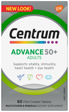 Centrum Advance 50+ Adults 60 Film Coated Tablets