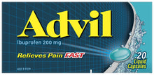 Advil Liquid Capsules, 200mg Ibuprofen 20 Pack - AU