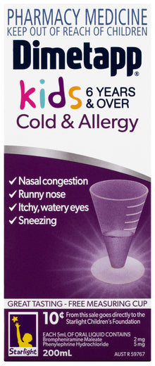 Dimetapp Cold & Allergy Kids 6 Years & Over 200mL