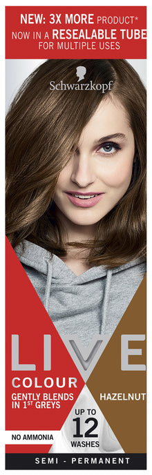 Schwarzkopf Live Colour Brown Hair Dye Hazelnut Semi Permanent 75mL