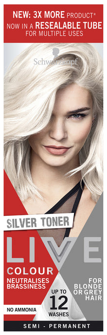 Schwarzkopf Live Colour Silver Hair Dye Silver Toner Semi Permanent 75mL