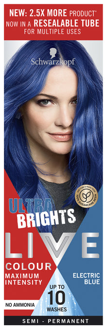 Schwarzkopf Live Colour Blue Hair Dye Electric Blue Semi Permanent 75ml