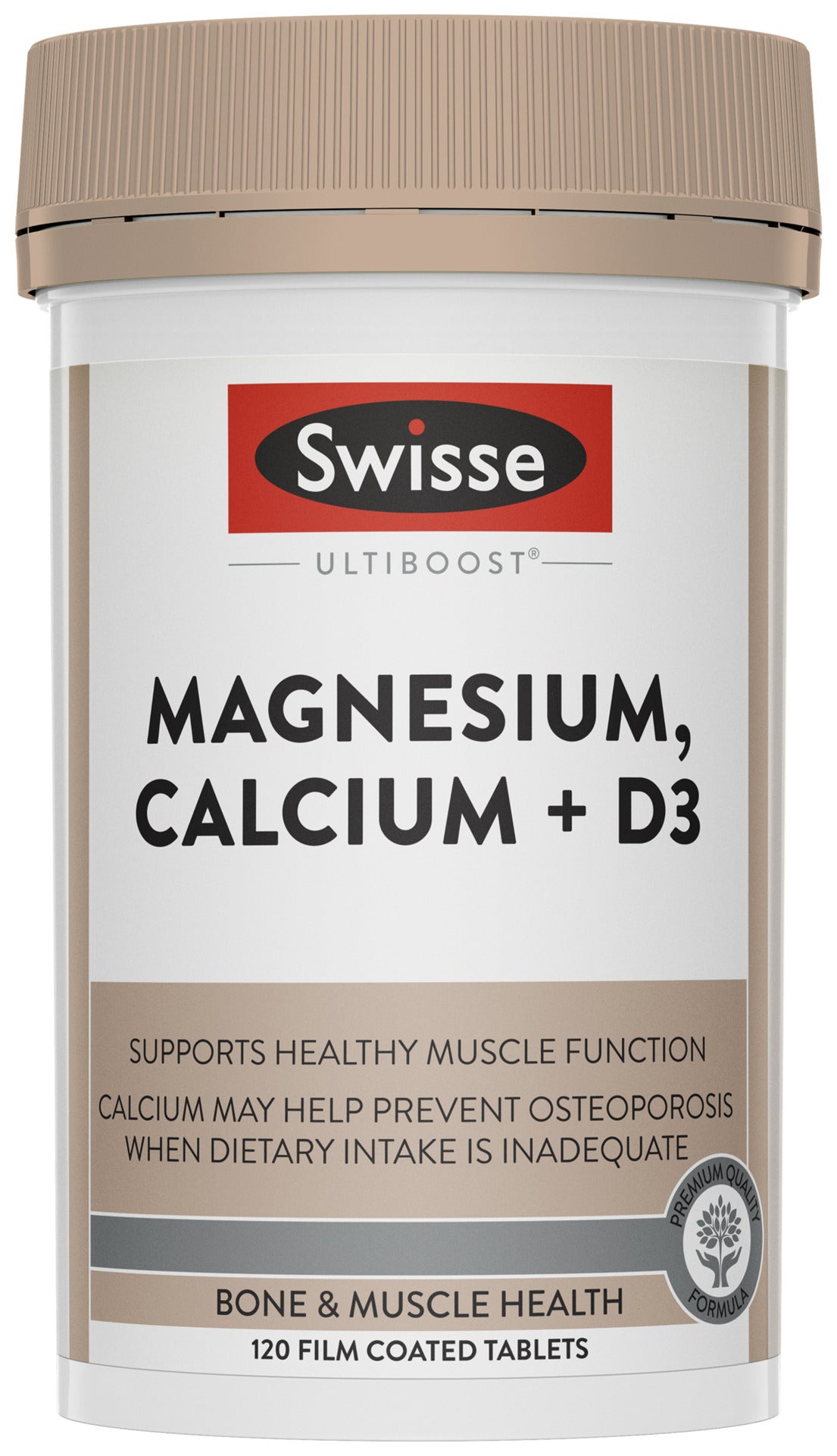 Swisse Ultiboost Magnesium, Calcium + D3 120 Tablets