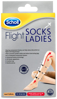 Dr.Scholl's Travel & Compression Socks - Natural Medium