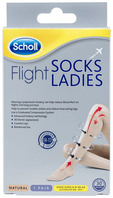 Dr.Scholl's Travel and Compression Socks Natural Large