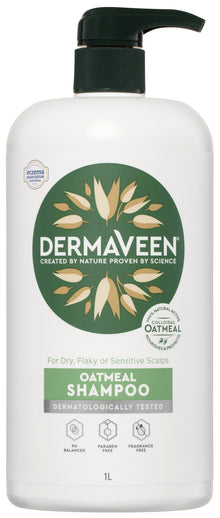 DermaVeen Hair + Scalp Soothing Oatmeal Shampoo for Dry, Flaky or Sensitive Scalps 1L