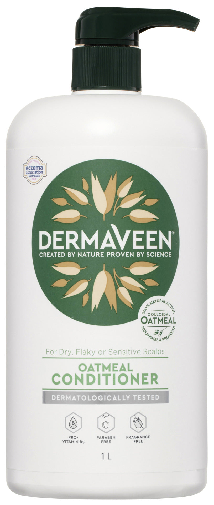DermaVeen Hair + Scalp Soothing Oatmeal Conditioner for Dry, Flaky or Sensitive Scalps 1L