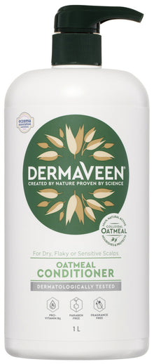 DermaVeen Hair + Scalp Soothing Oatmeal Conditioner for Dry, Flaky or Sensitive Scalps 1L