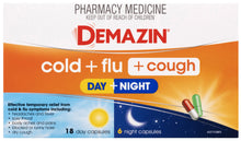 Demazin Cold + Flu + Cough Day + Night 24 Capsules