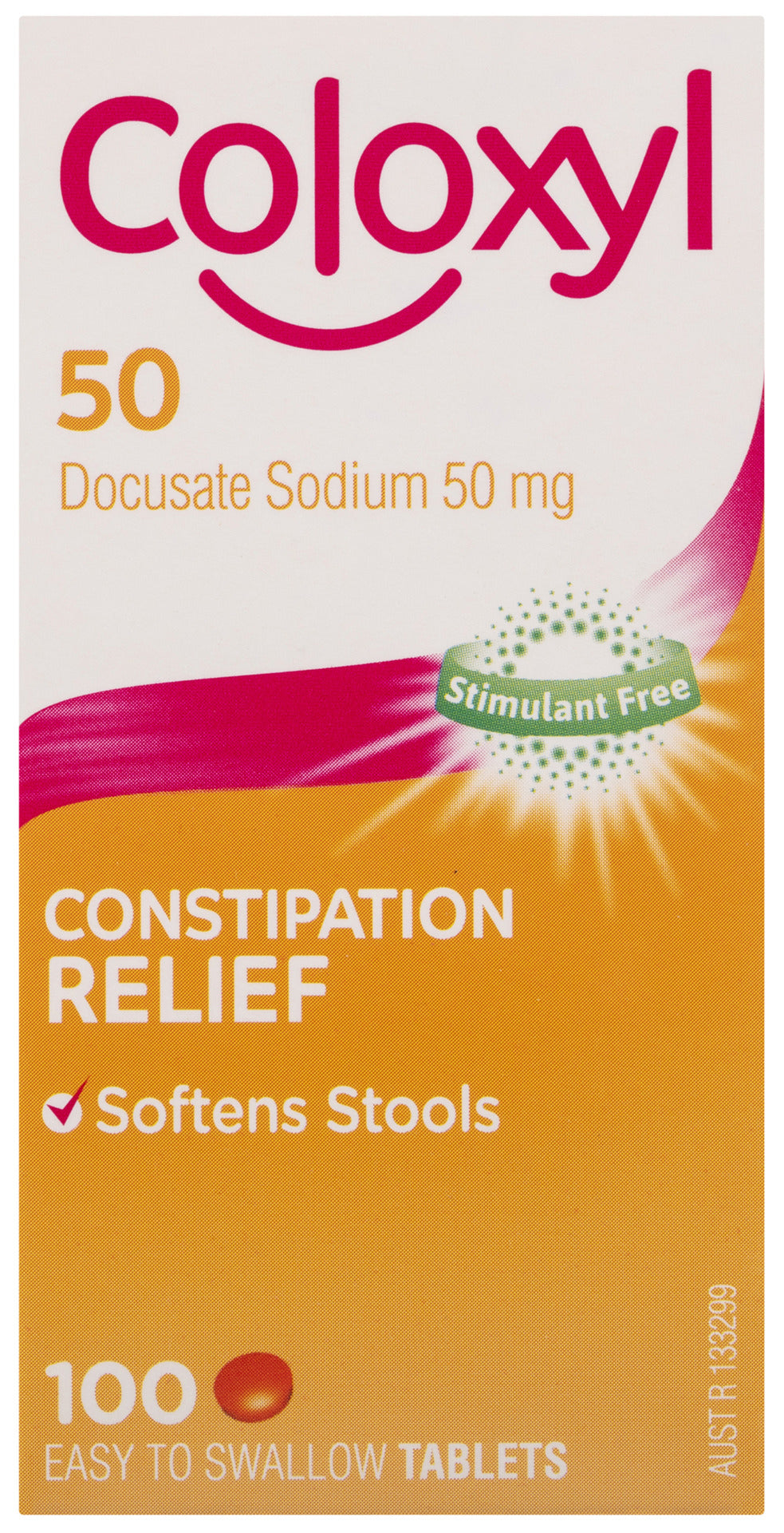Coloxyl Stool Softener 50mg 100 tablets