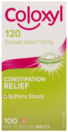 Coloxyl Stool Softener 120mg 100 tablets