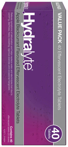 Hydralyte Effervescent Electrolyte Tablets Apple Blackcurrent Flavoured 40 Tablets