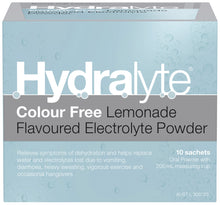 Hydralyte Electrolyte Powder Colourfree Lemonade Flavoured 10 Pack