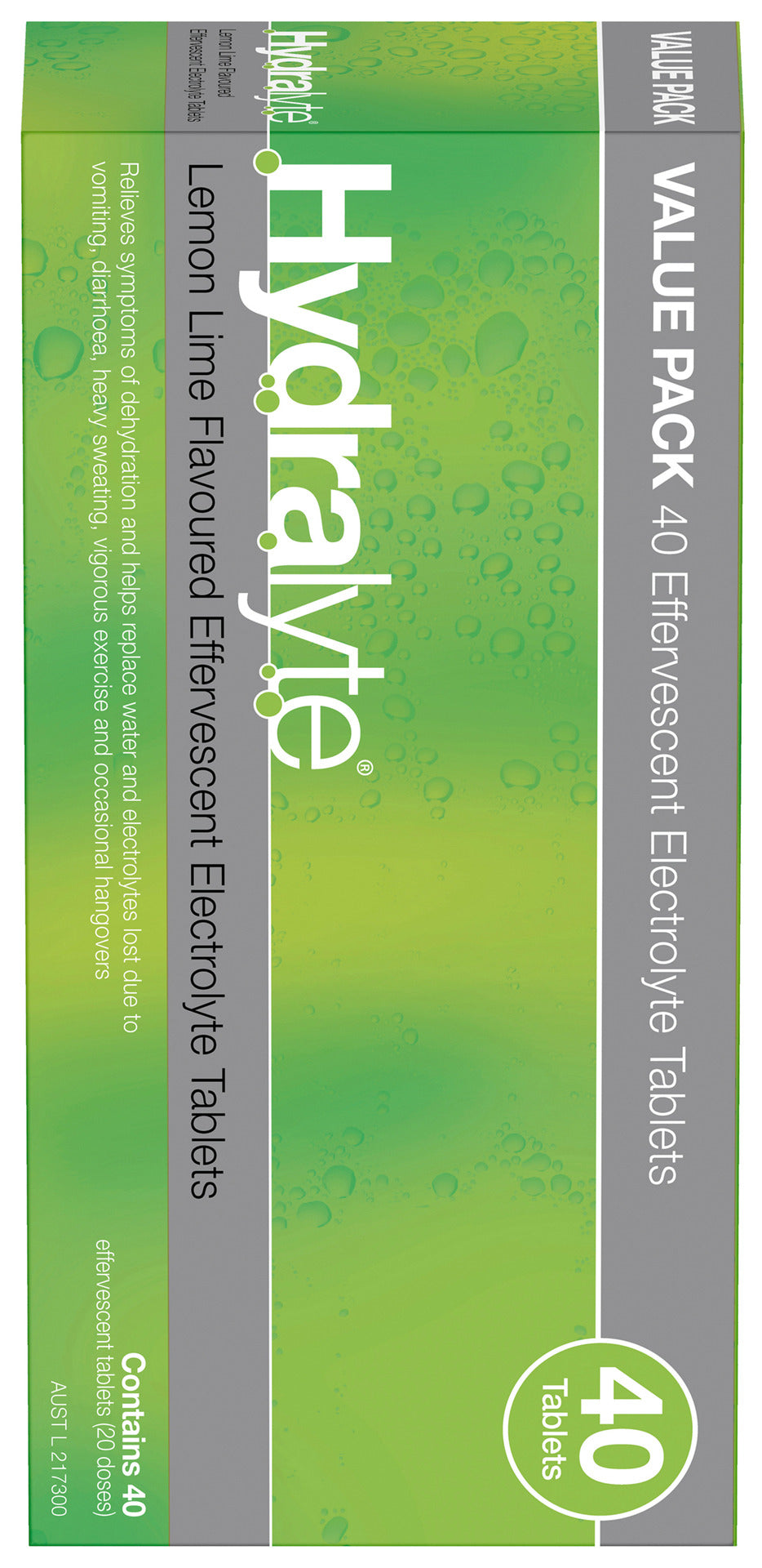 Hydralyte Effervescent Electrolyte Tablets Lemon Lime Flavoured 40 Tablets