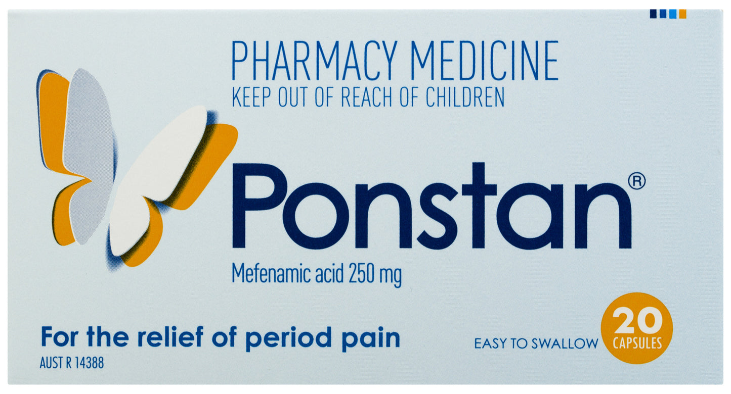 Ponstan 250mg Capsules 20 Pack