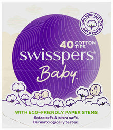 Swisspers Baby Cotton Tips Paper Stems 40 Pack