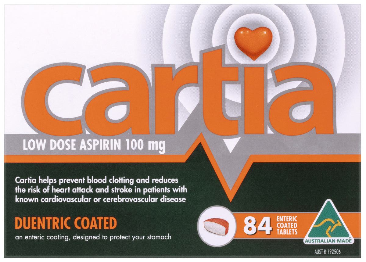 Cartia 100mg 84 Tablets