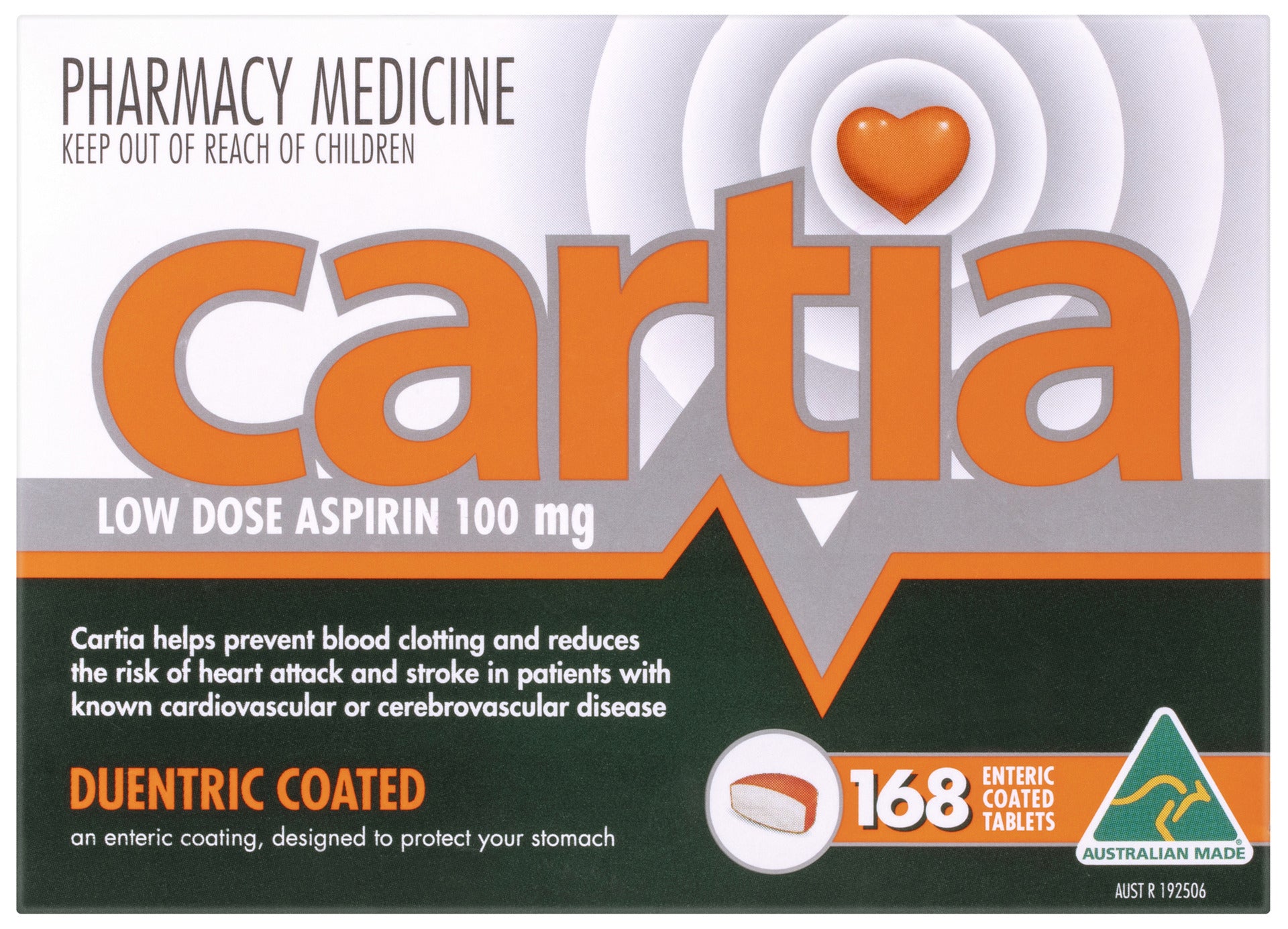 Cartia 100mg 168 Tablets