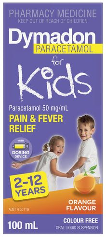 Dymadon Paracetamol for Kids 2-12yrs ORANGE 100mL
