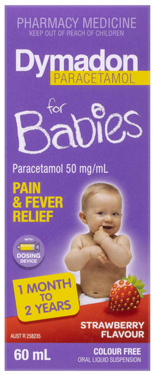 Dymadon Paracetamol for Babies 1mth-2yrs STRAWBERRY 60mL