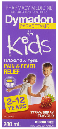 Dymadon Paracetamol for Kids 2-12yrs STRAWBERRY 200mL