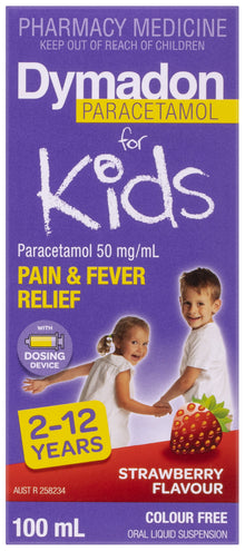 Dymadon Paracetamol for Kids 2-12yrs STRAWBERRY 100mL