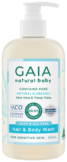 GAIA Natural Baby Hair & Body Wash 500mL