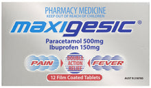 Maxigesic Double Action Pain Relief 12 Tablets
