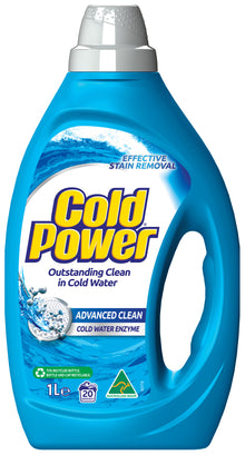 Cold Power Advanced Clean Cold Water Enzyme, Liquid Laundry Detergent, 1 Litre