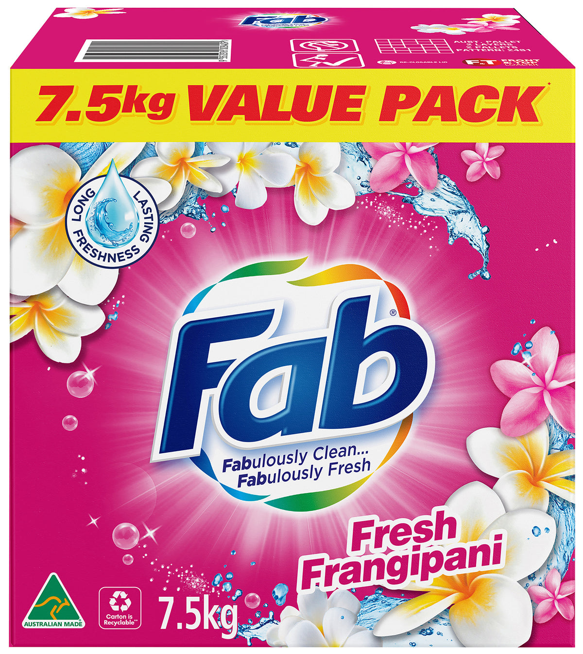 Fab Fresh Frangipani Laundry Powder Detergent 7.5kg