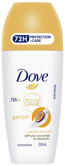 Dove Advanced Care Deodorant Roll On 72HR Protection Passionfruit Roll On with pro-ceramide &