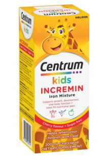 Centrum Kids Incremin Iron Mixture Oral Liquid Cherry 200mL