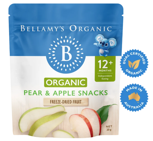 BELLAMYS ORG APP&PEAR SNACKS 20GX6