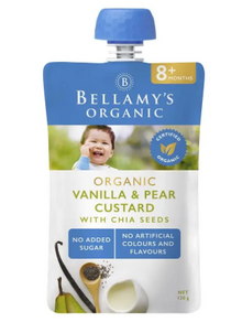 Bellamy's Organic Vanilla & Pear Custard with Chia Seeds 120g