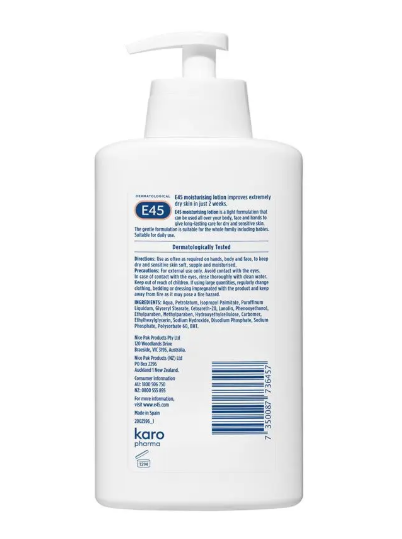 E45 Moisturising Lotion for Dry and Sensitive Skin 500mL