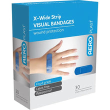 Aero Plast X Wide Strip Visual Bandage Food Grade 2.5CMX7.5CM P30