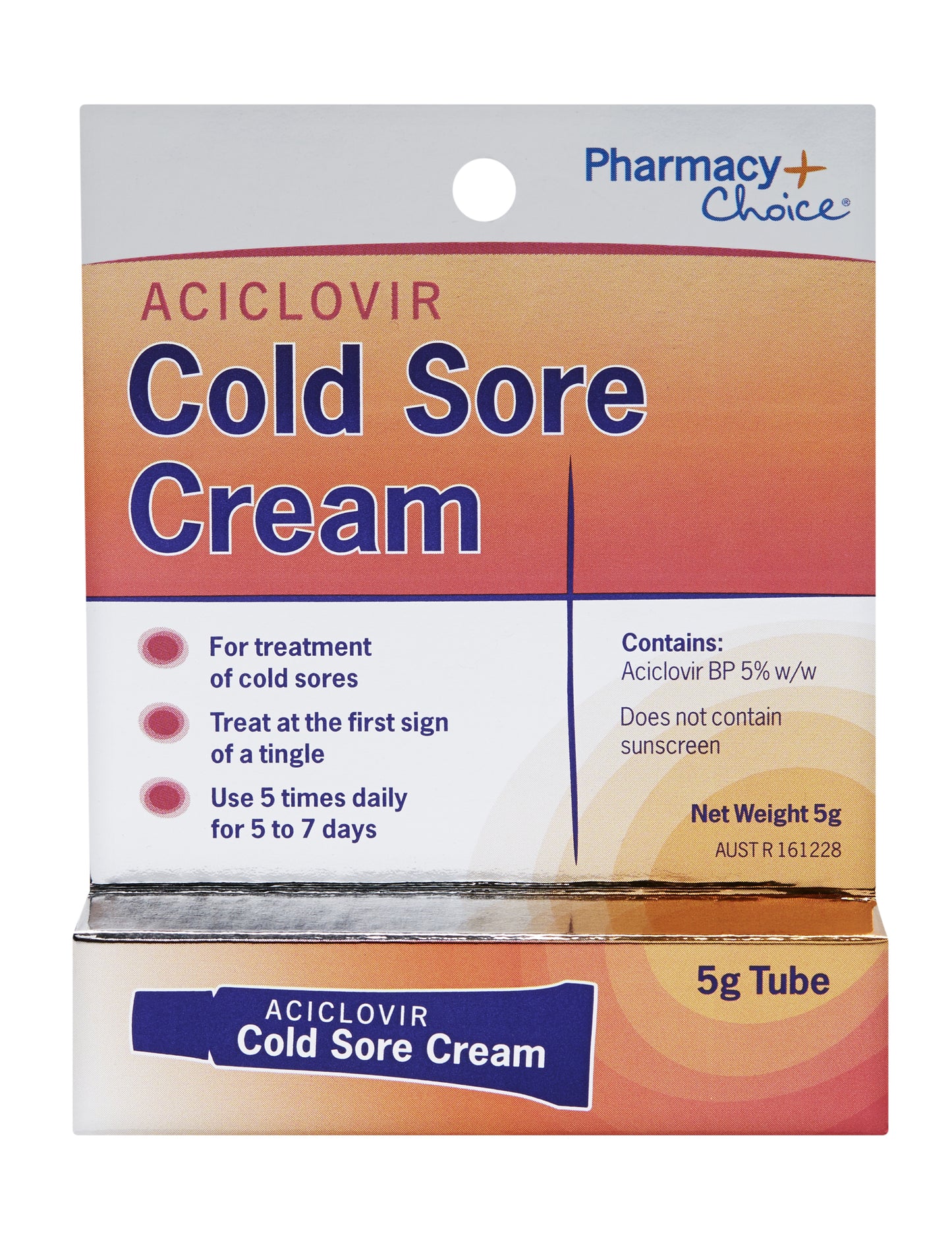Pharmacy Choice - Cold Sore Cream 5g Tube