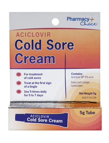Pharmacy Choice - Cold Sore Cream 5g Tube