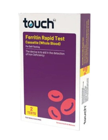 TouchBio Ferritin Rapid Test (Iron Test) - For Self Testing | 02 Test Kits